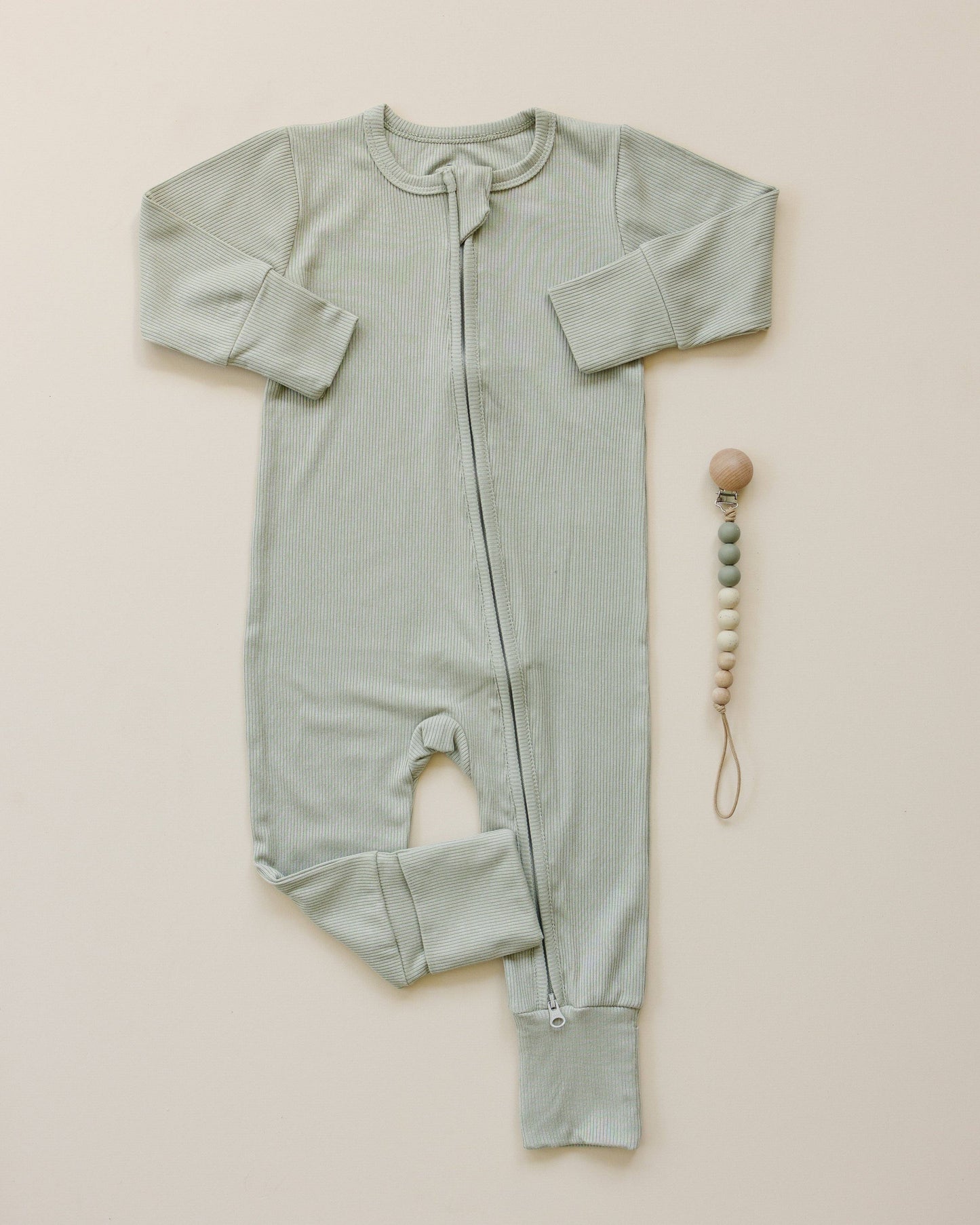 Solid Ribbed Bamboo Zippy Romper